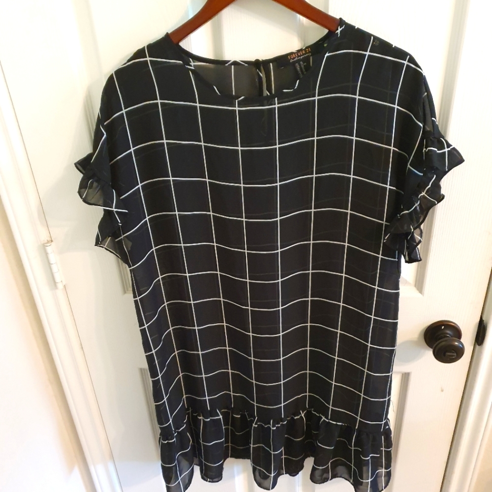 Black And White Ruffle Dress
